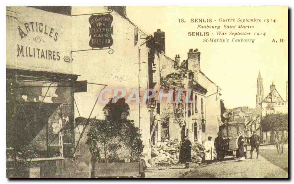 CPA Senlis Guerre Septembre Faubourg Saint Martin Militaria Articles militaires