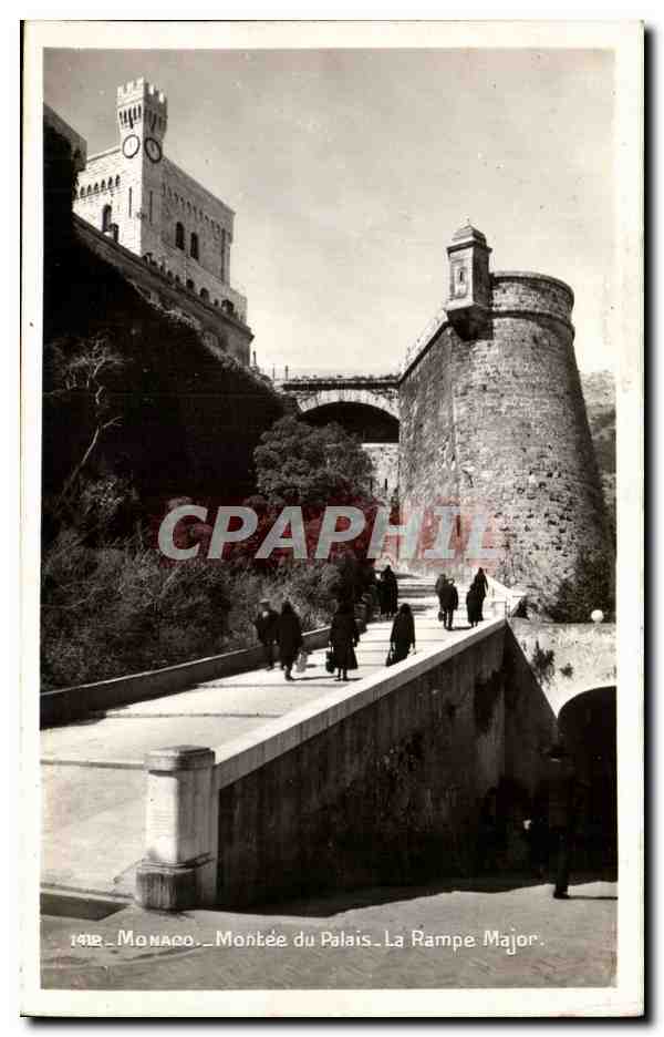 CPA Monaco Montee de Palais La Rampe Major