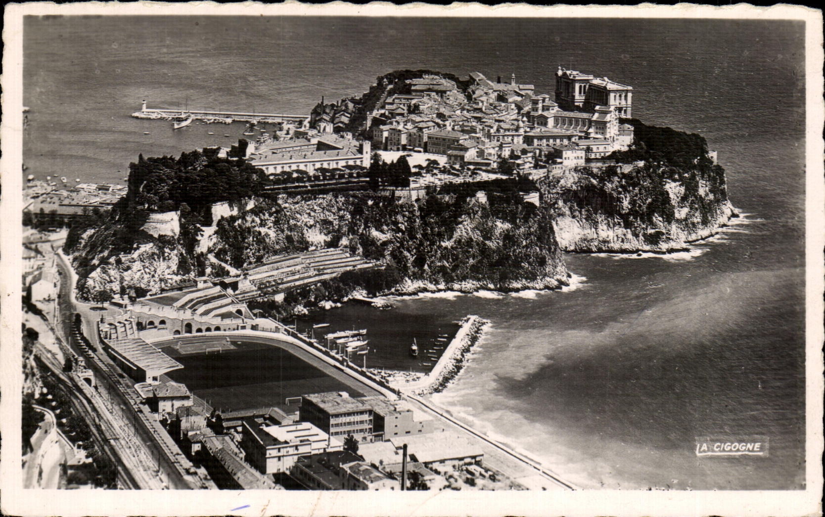 CPA Monaco Le Rocher et le Stade