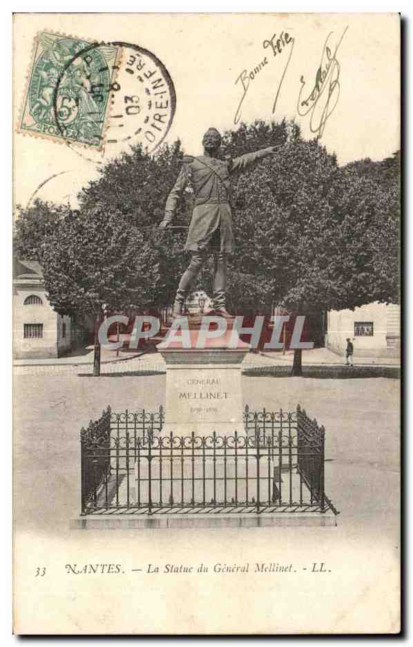 CPA Nantes La Statue du General Mellinet