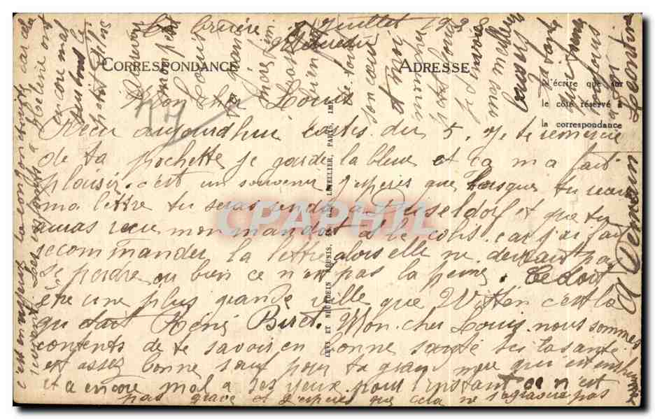 CPA Nantes Vue generale et la Loire prise du Pont Transbordeur — Verso