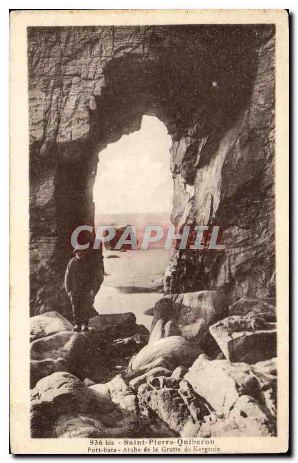CPA Saint Pierre Quiberon Port Bara Arche de la Grotte de Kergtoix
