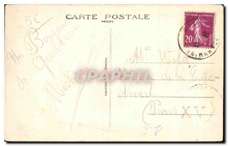 CPA Saint Pierre Quiberon Port Bara Arche de la Grotte de Kergtoix — Rückseite