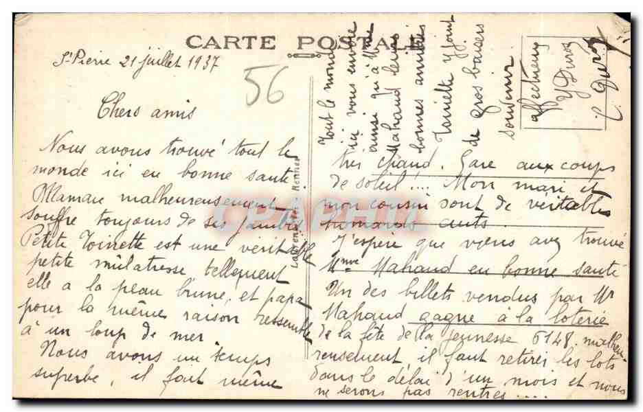 CPA Presqu ile de Quiberon Port Blanc La Roche Percee — Rückseite