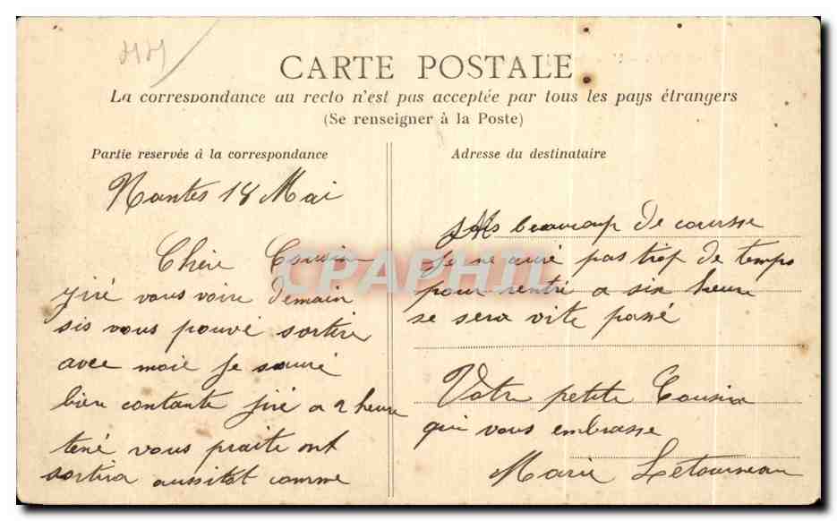 CPA Nantes Un coin du Jardin des Plantes — Verso