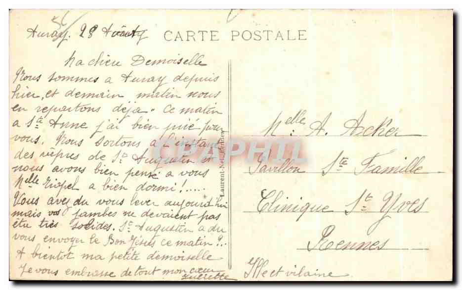 CPA Envirens de Ste Anne a Auray La Pierre tremblante de Brech — Verso