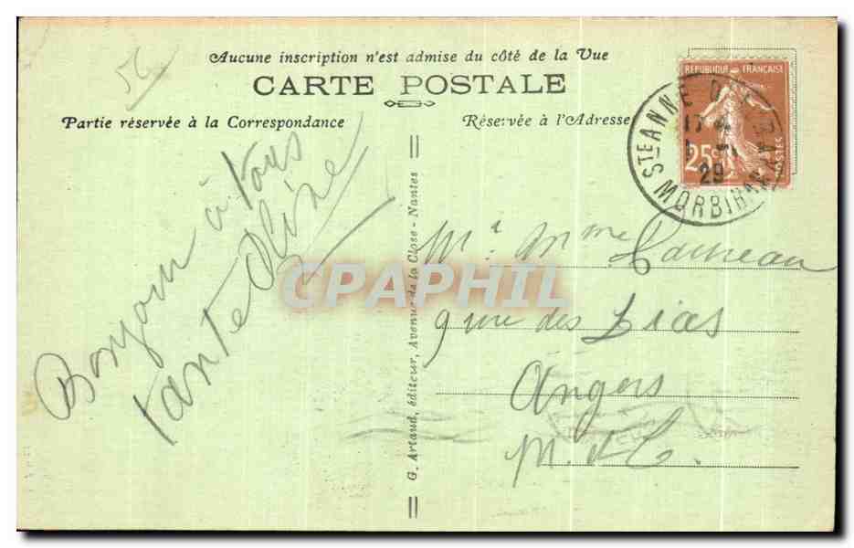 CPA Sainte Anne D Auray Vilrail de I Oratoire de Nicolazic — Rückseite