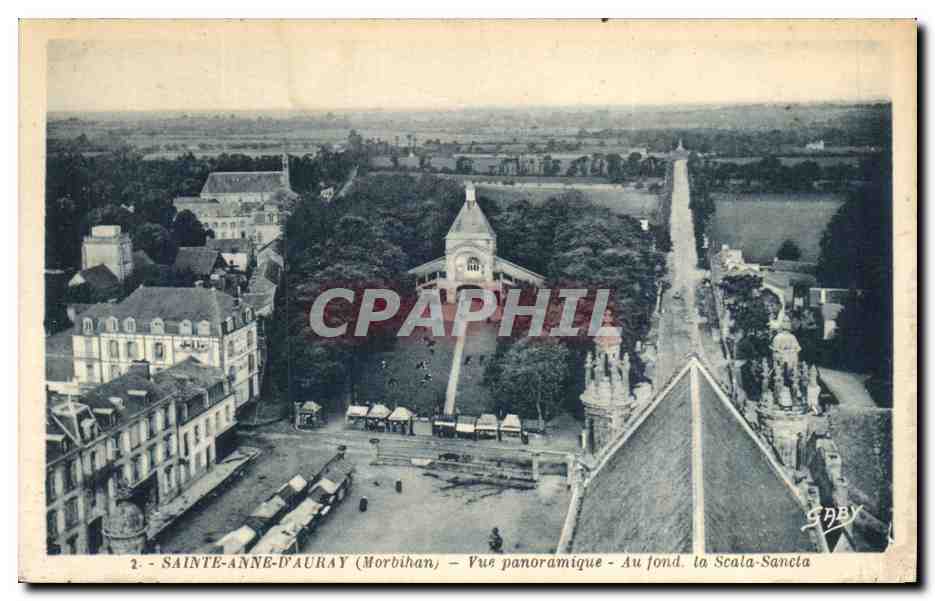 Sainte-Anne-d'Auray (Morbihan) — Vue panoramique — Au fond, la Scala-Sancta — éditeur G. Artaud, Nantes