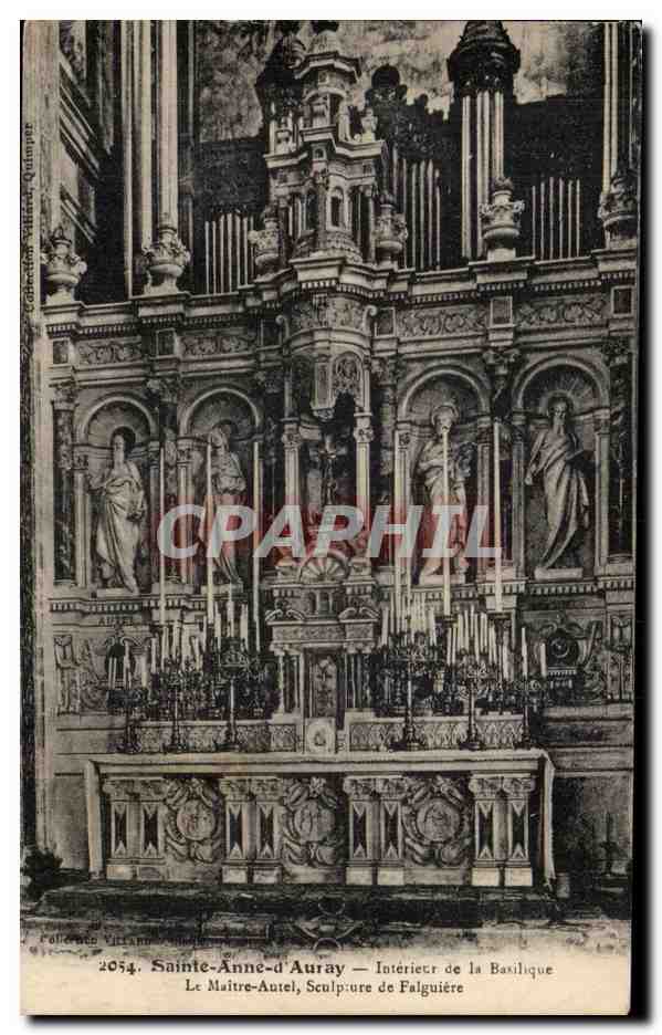 CPA Sainte Anne d Auray Interietr de la Basilique Le Maitre Autel Sculprure de Falguiere Orgue