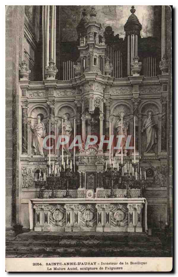 CPA Sainte Anne D Auray Interieur de la Basilique Le Maltre Aultre Autel sculpture de Falguiere Orgue