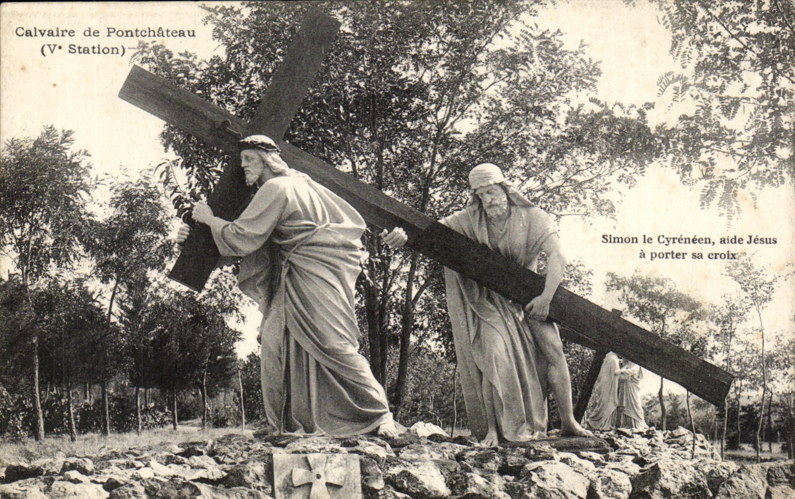 CPA Calvaire de Pontchateau Simon le Cyreneen aide Jesus a Porter sa croix