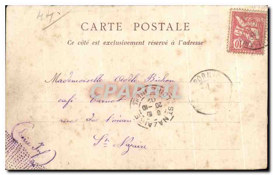 CPA Pornic Le Chateau et la Terrasse — Rückseite