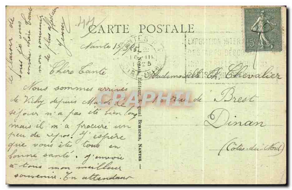 CPA Nantes Cour interieure du Chateau Le Grand Logis — Verso