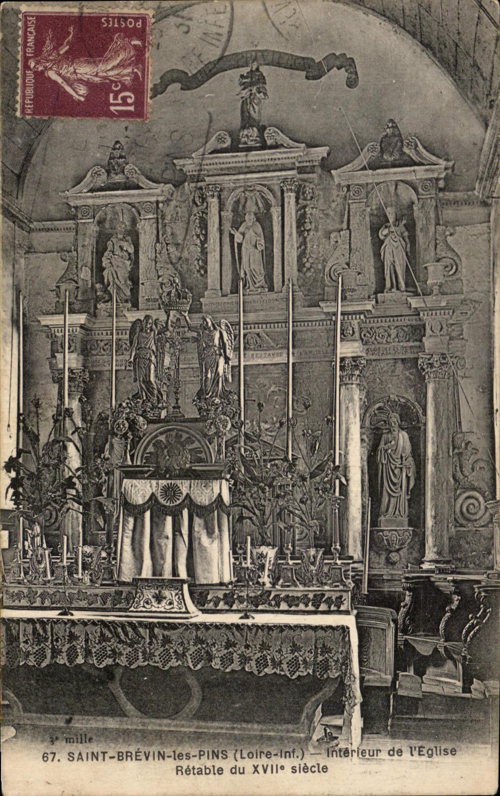 CPA Saint Brevin les Pins Interieur de l Eglise Retable du XVII e siecle