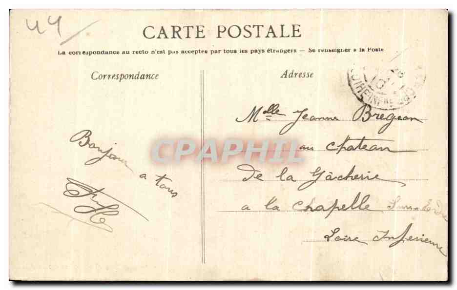 CPA Piriac Les rochers et le semaphore — Rückseite