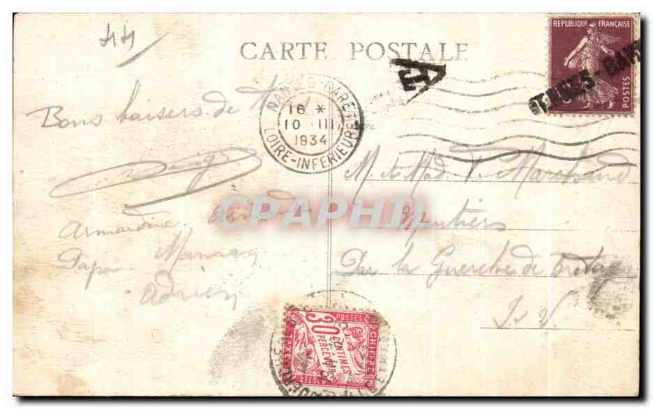 CPA Nantes La Place du General Mellinet — Verso