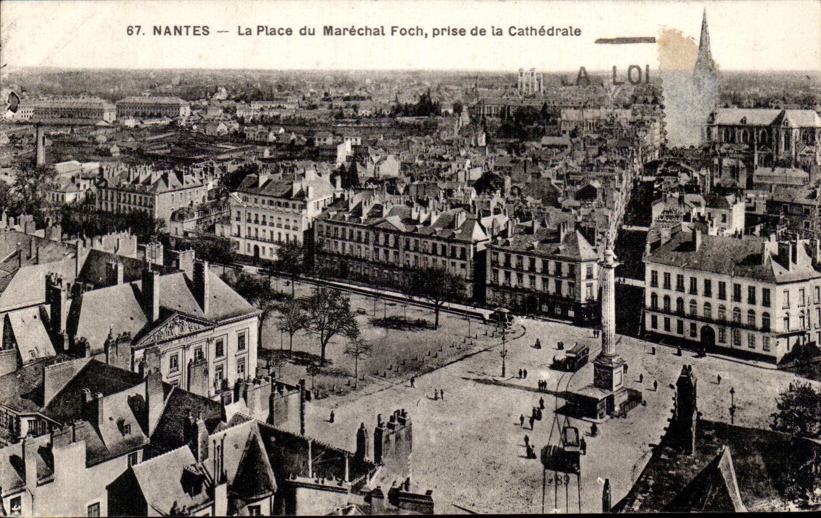 CPA Nantes La Place du Marechal Foch Prise de la Cathedrale
