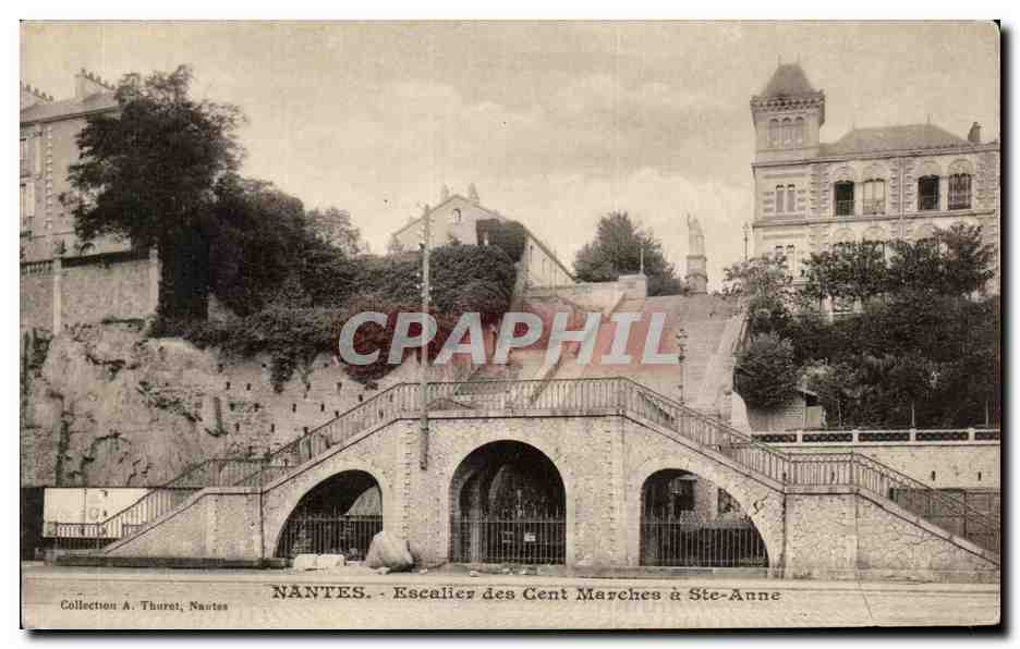 CPA Nantes Escalier des Cent Marches a Ste Anne