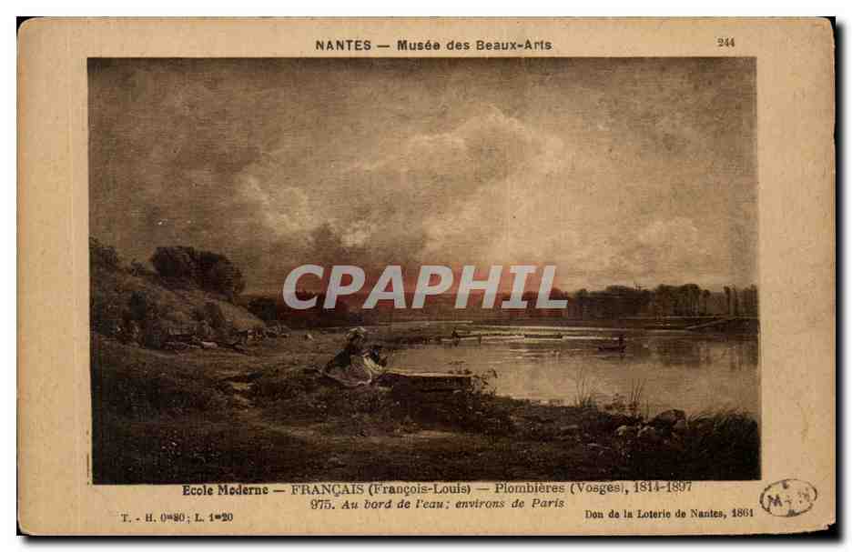 CPA Nantes Musee des Beaux Arts Francais Plombieres Au bord de l eau environs de Paris 