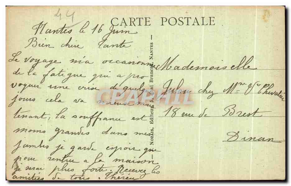 CPA Nantes Le Puits Du Chateau — Verso