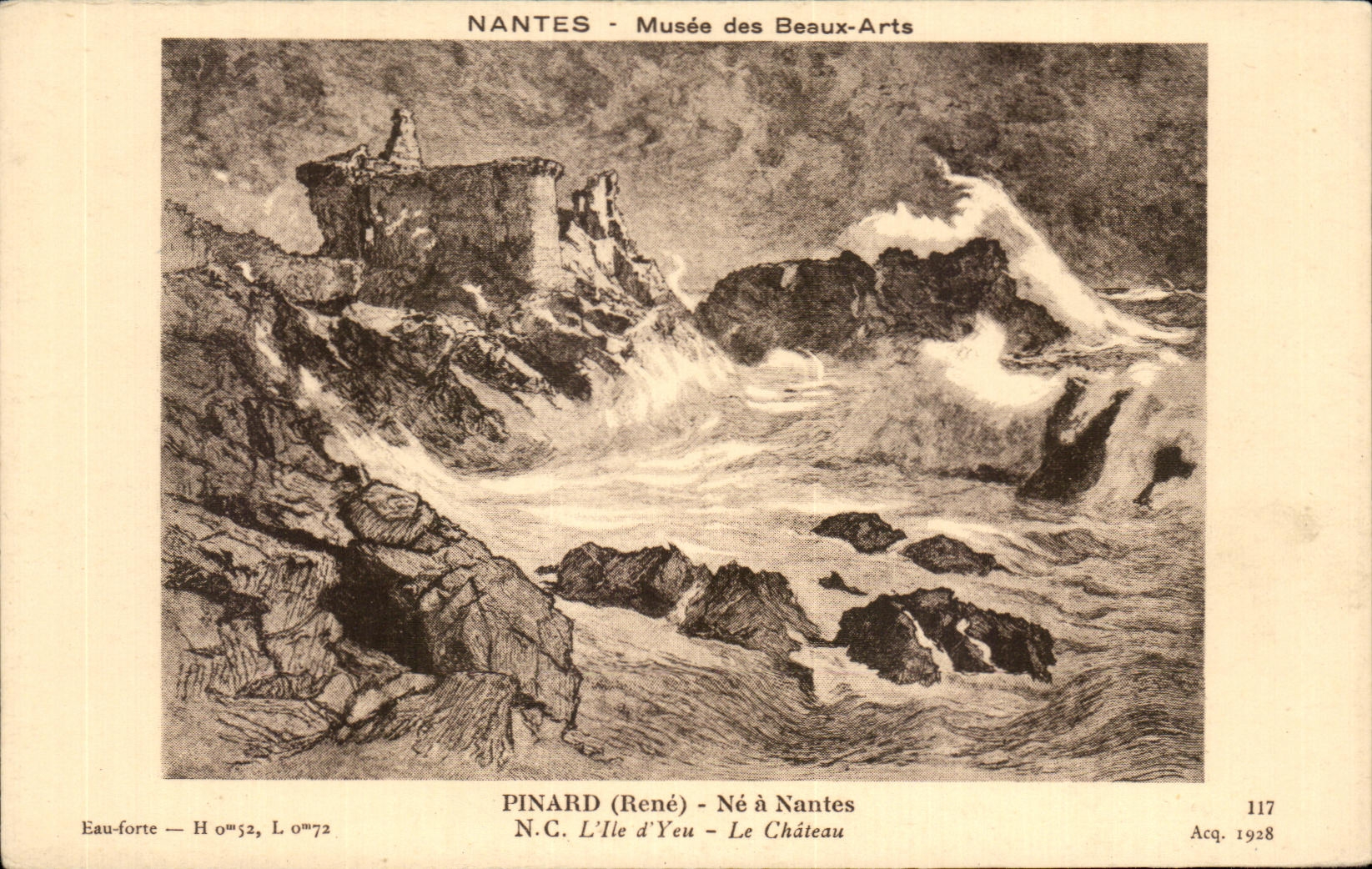 CPA Nantes Musee des Beaux Arts Pinard Ne a Nantes L ile d Yeu Le chateau 