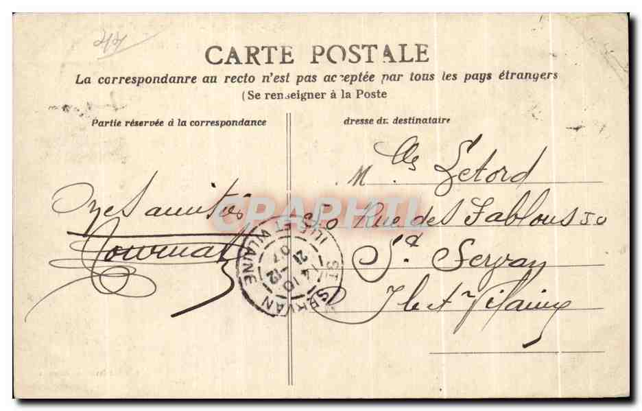CPA Nantes Le jardin des plantes Le petit etang — Verso