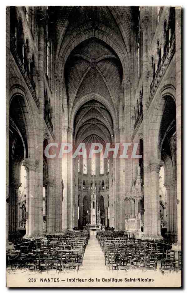 CPA Nantes Interieur de la Baslllique Saint Nicolas
