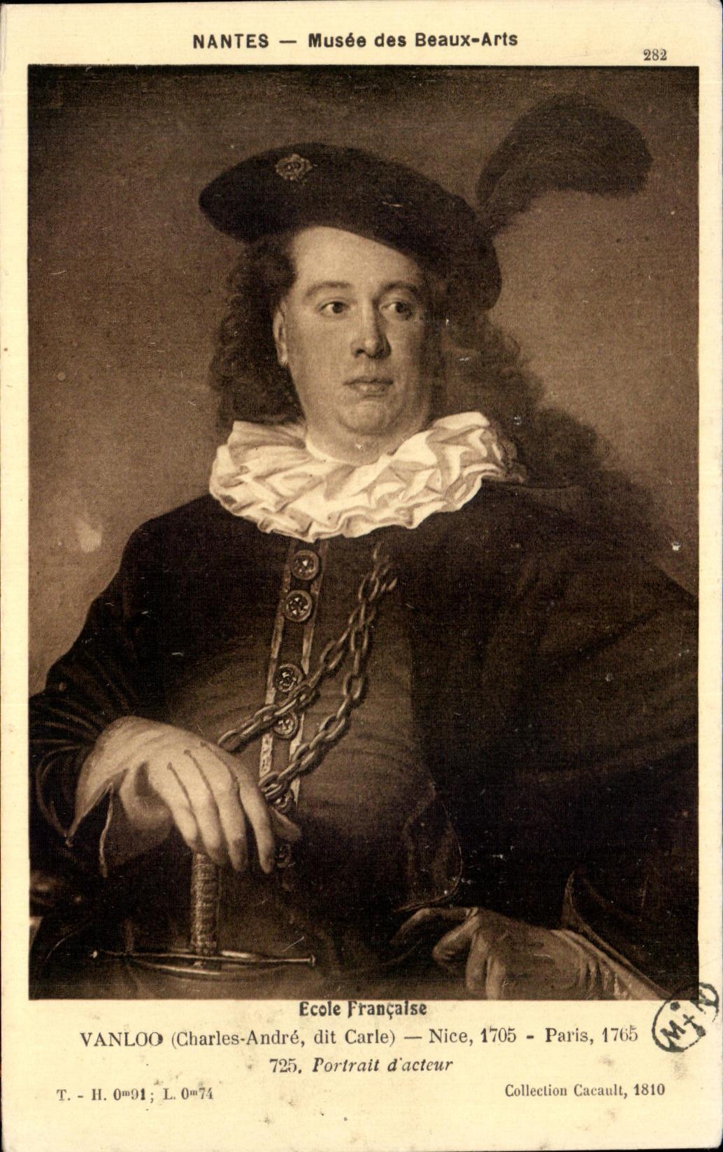 CPA Nantes Musee des Beaux Arts Vanloo Portrait d acteur 
