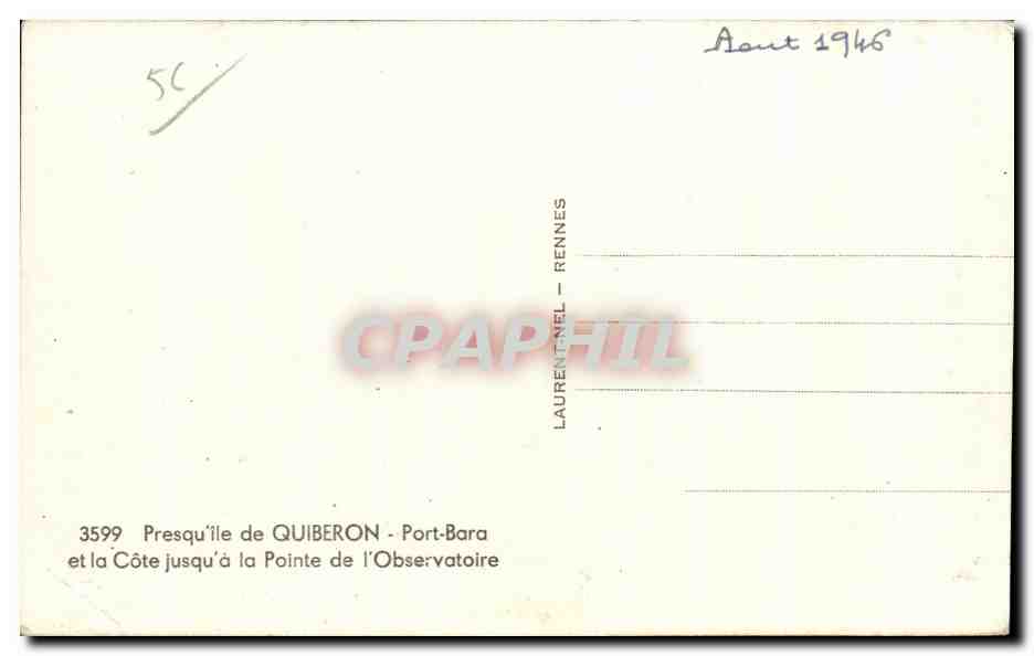 CPA Quiberon Port Bard Presquile de et la Cote — Rückseite