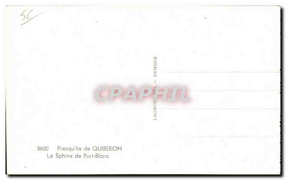 CPA Quiberon Presquile Le Sphinx de Port Blanc — Rückseite