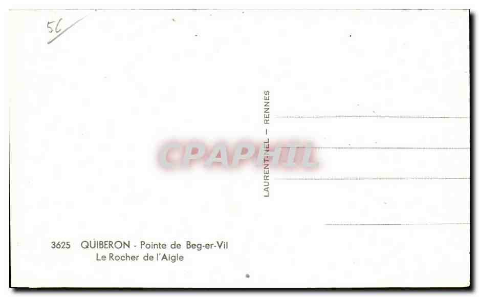 CPA Quiberon Pointe De Beg er Le Rocher de L Aigle — Rückseite