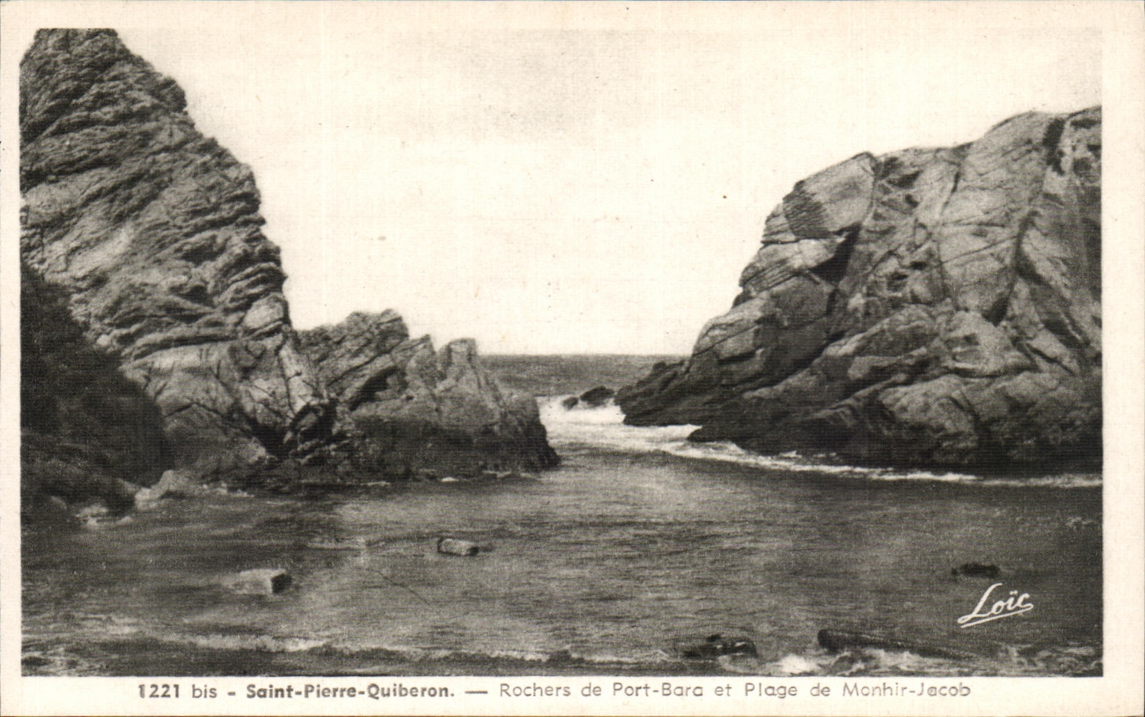 CPA Quiberon Saint Pierre Rochers de Port Bara et Plage de Monhir Jacob 