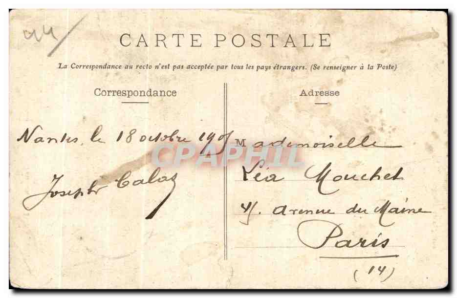 CPA Nantes Le Chateau Tour du Fer a Cheval — Rückseite
