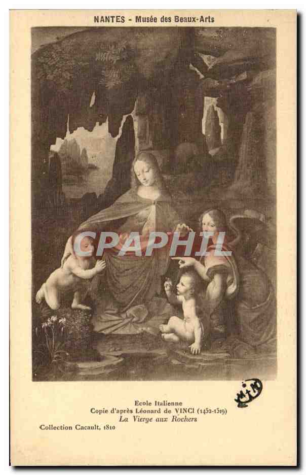 CPA Nantes Musee des Beaux Arts Leonard de Vinci La vierge aux rochers