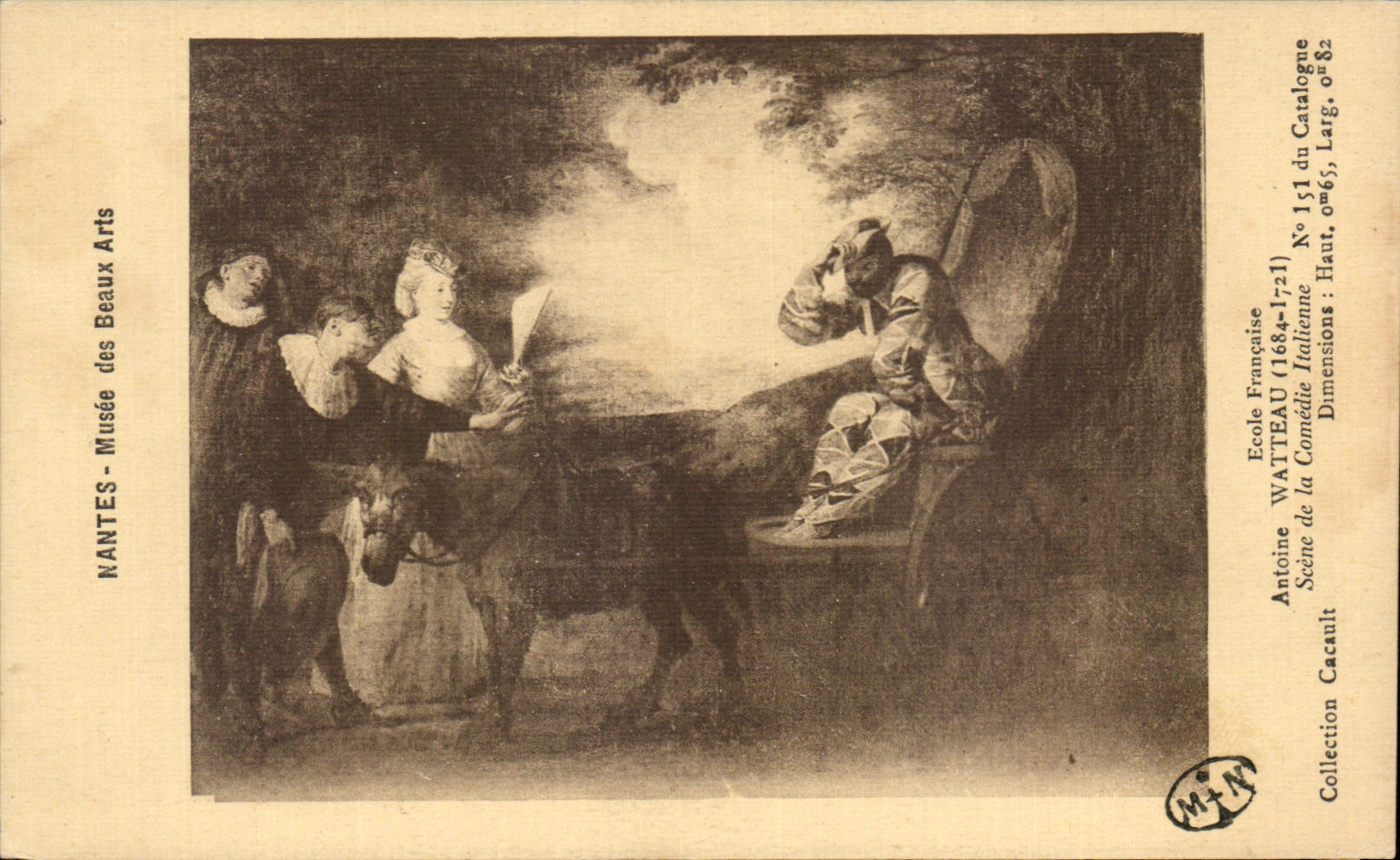 CPA Nantes Musee des Beaux Arts Watteau Scene de la comedie italienne 