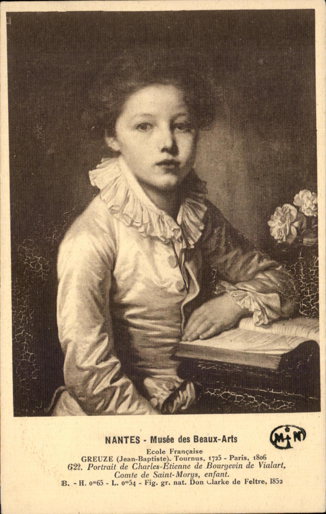 CPA Nantes Musee des Beaux Arts Ecole Francaise Greuze Portrait de Charles Etienne de Bourgevin de Vialart
