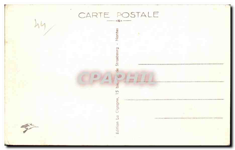 CPA Nantes Vue generale et Douves du Chateau — Verso