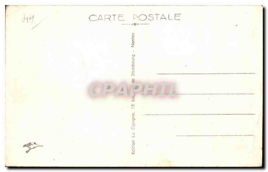 CPA Nantes Vue generale et Douves du Chateau — Verso