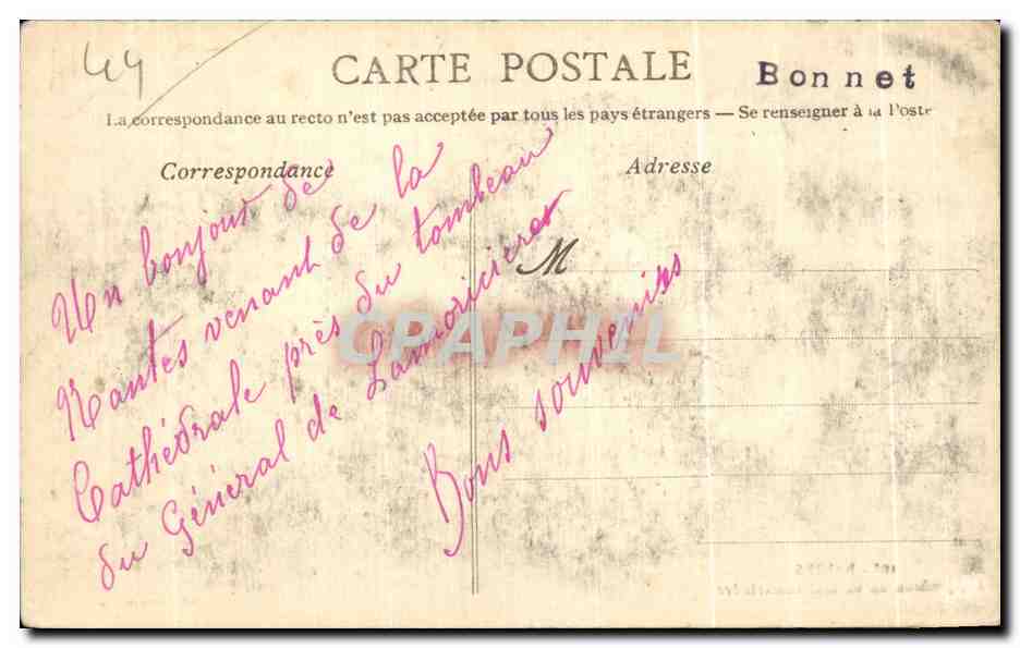 CPA Nantes Tombeau du General Lamoriciere — Verso