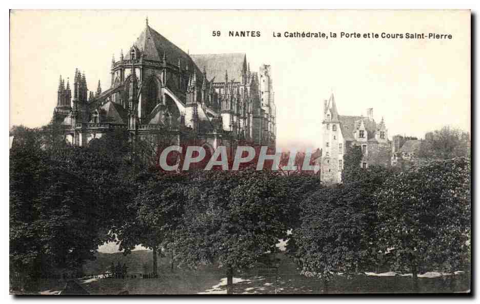 CPA Nantes La Cathedrale la Porte et le Cours Saint Plerre