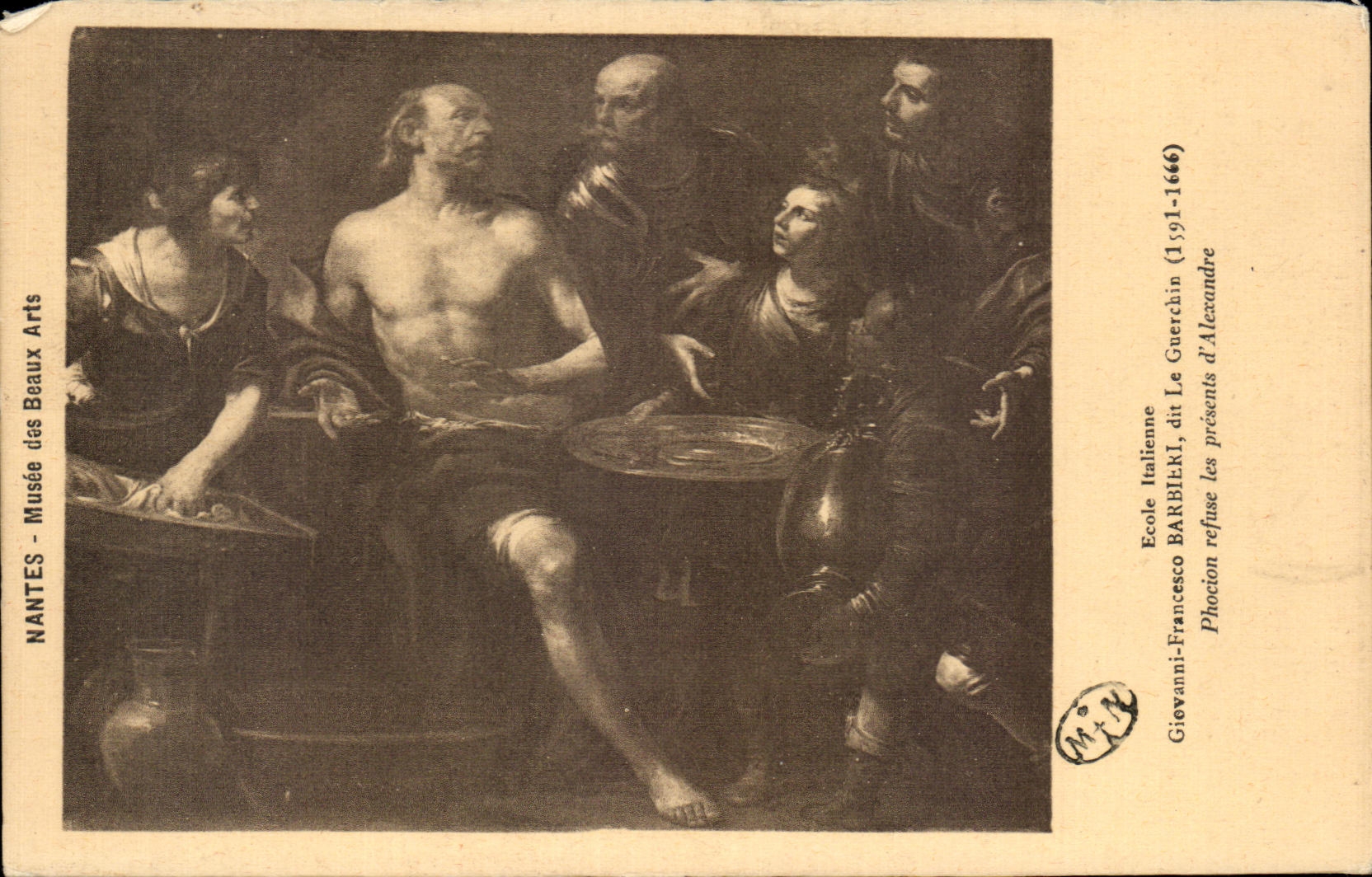 CPA Nantes Musee des Beaux Arts Barbieri Le Guerchin Phocion refuse les presents d Alexandre