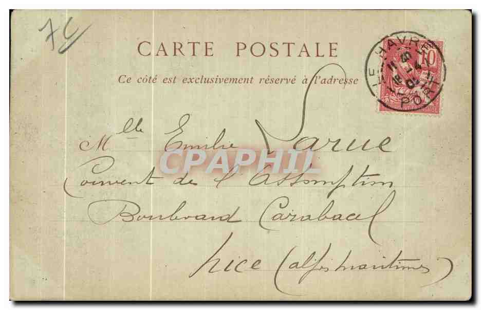 CPA Le Havre Le Palais de Justice Tramway — Back