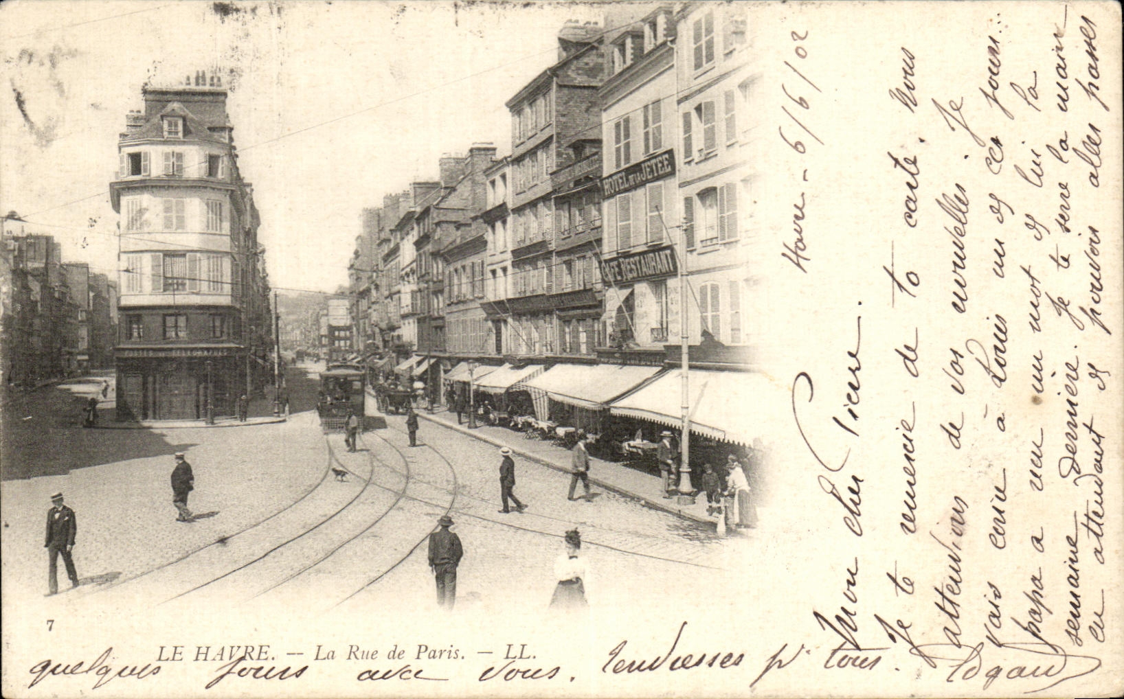 CPA Le Havre La Rue de Paris Tramway