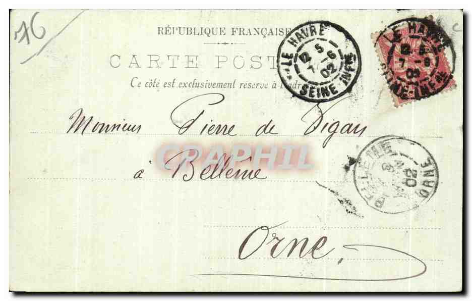 CPA Le Havre La Rue de Paris Tramway — Rückseite