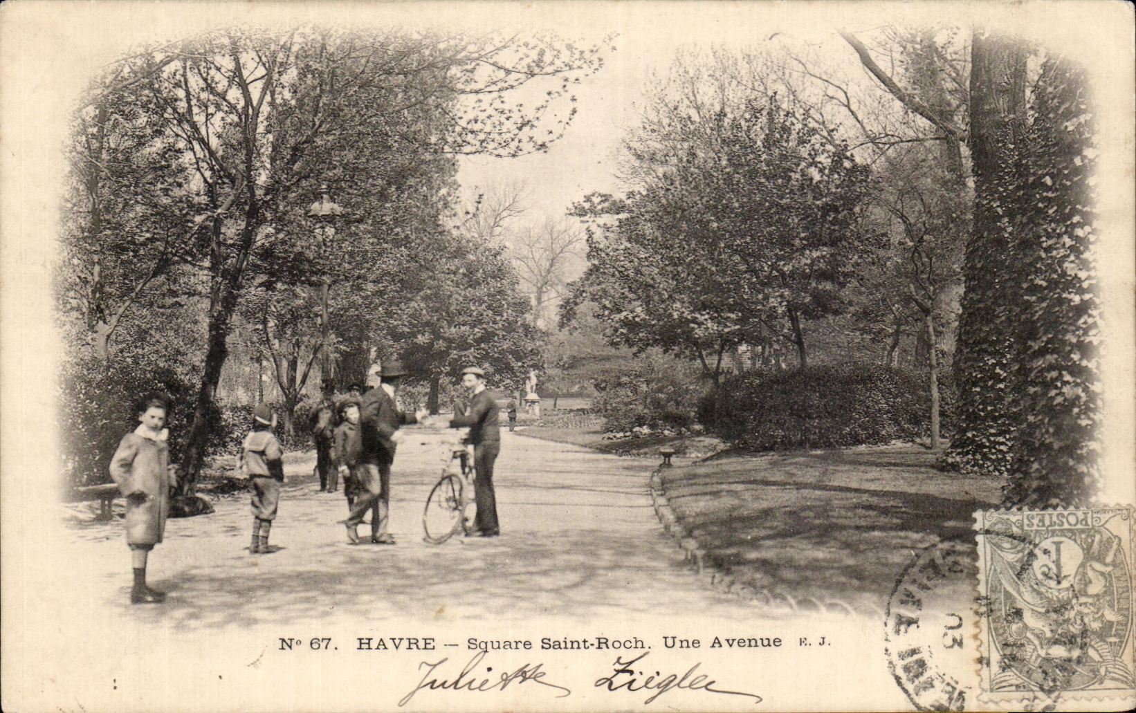 CPA Havre Square Saint Roch Une Avenue Velo
