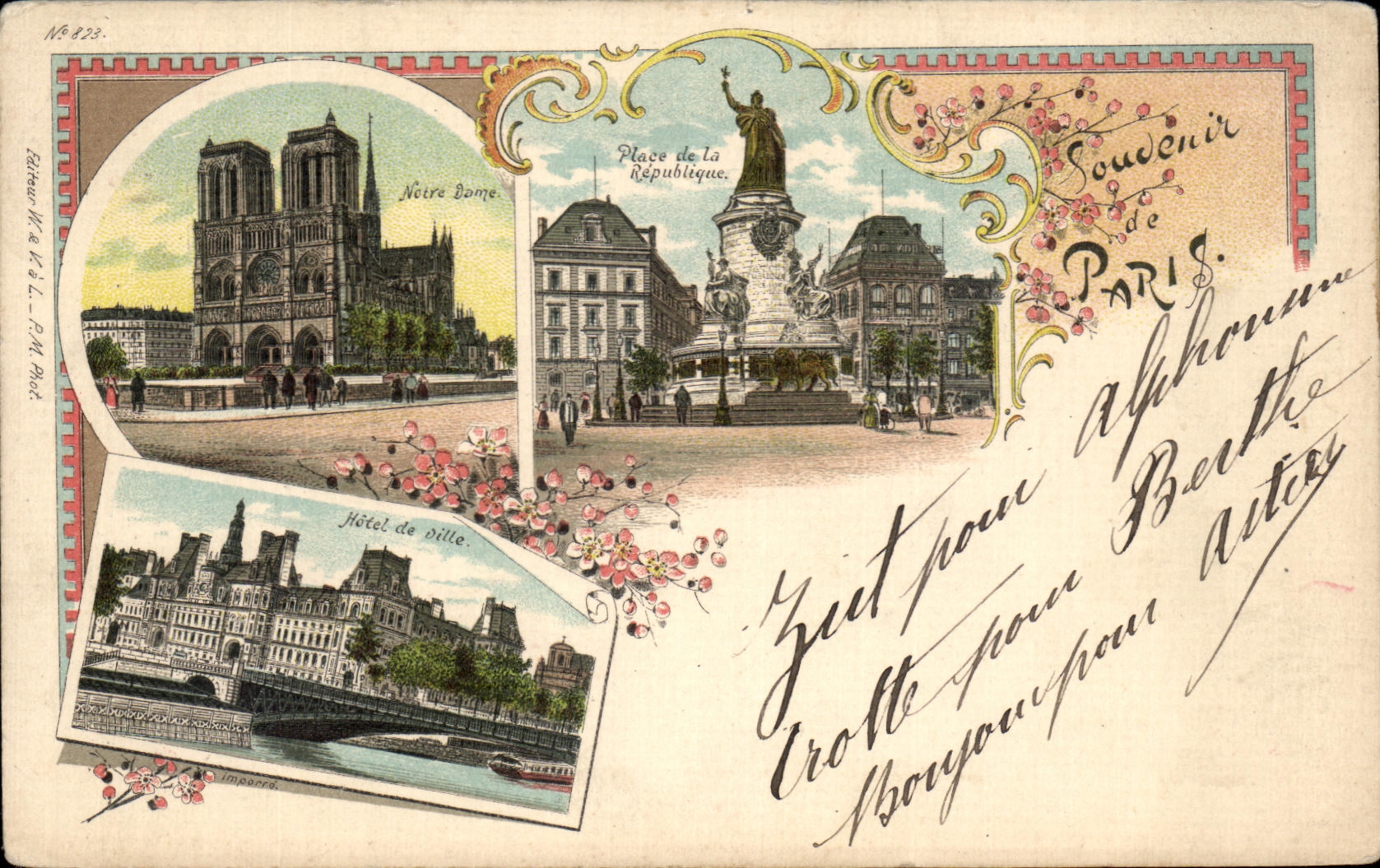 CPA Paris Souvenir Notre Dame Place de la Republique Hotel de ville 