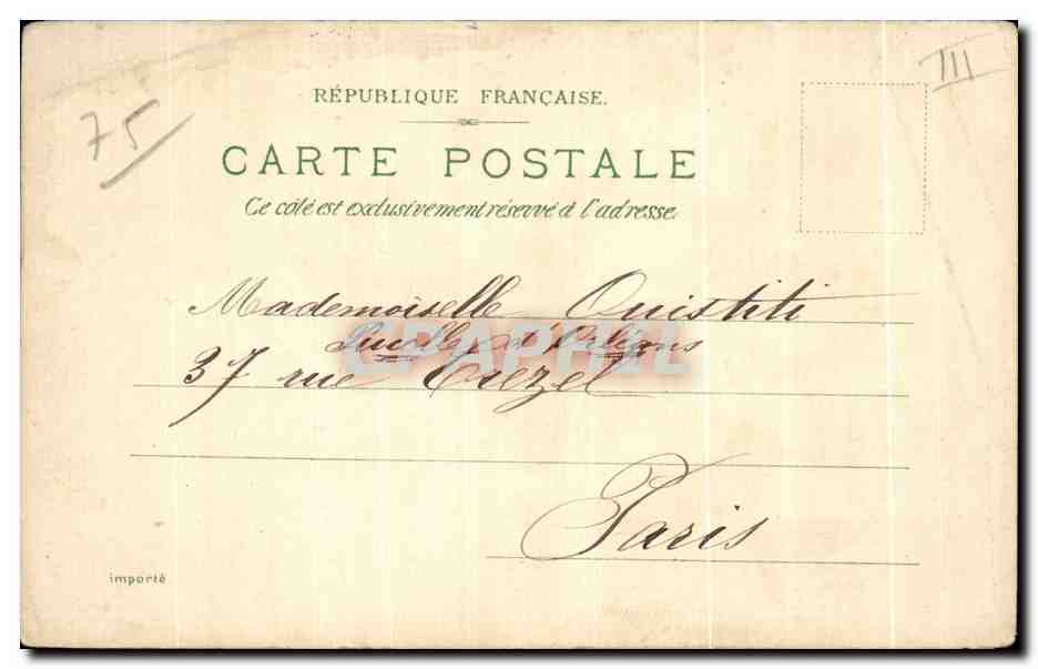 CPA Paris Souvenir Notre Dame Place de la Republique Hotel de ville  — Verso