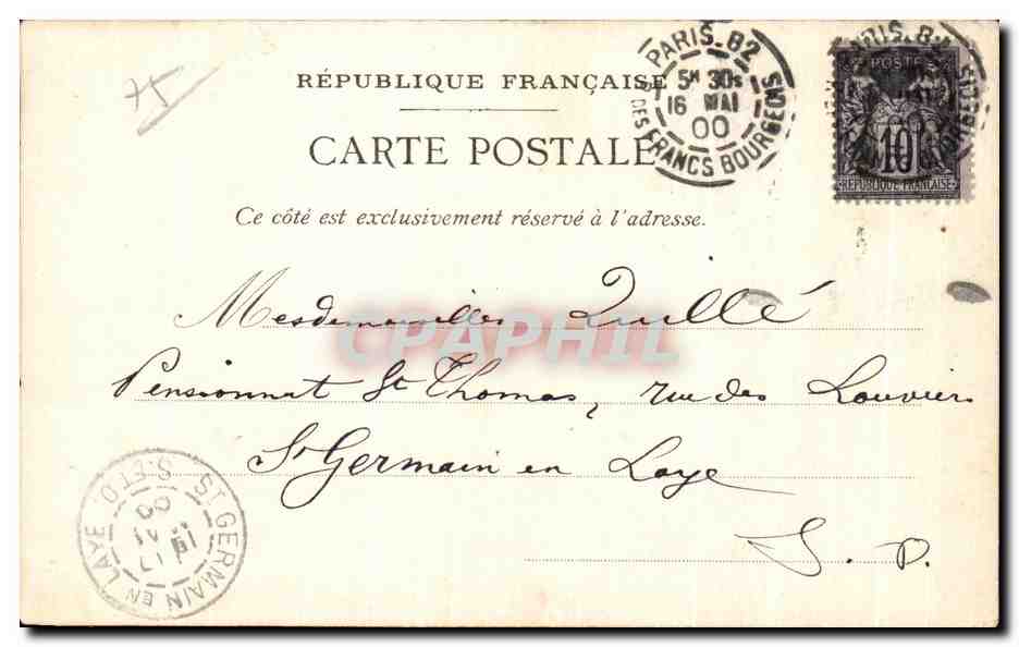 Grande Palais — Esposizione Universale di Parigi 1900 — Champagne Mercier & Cie, Epernay — Verso