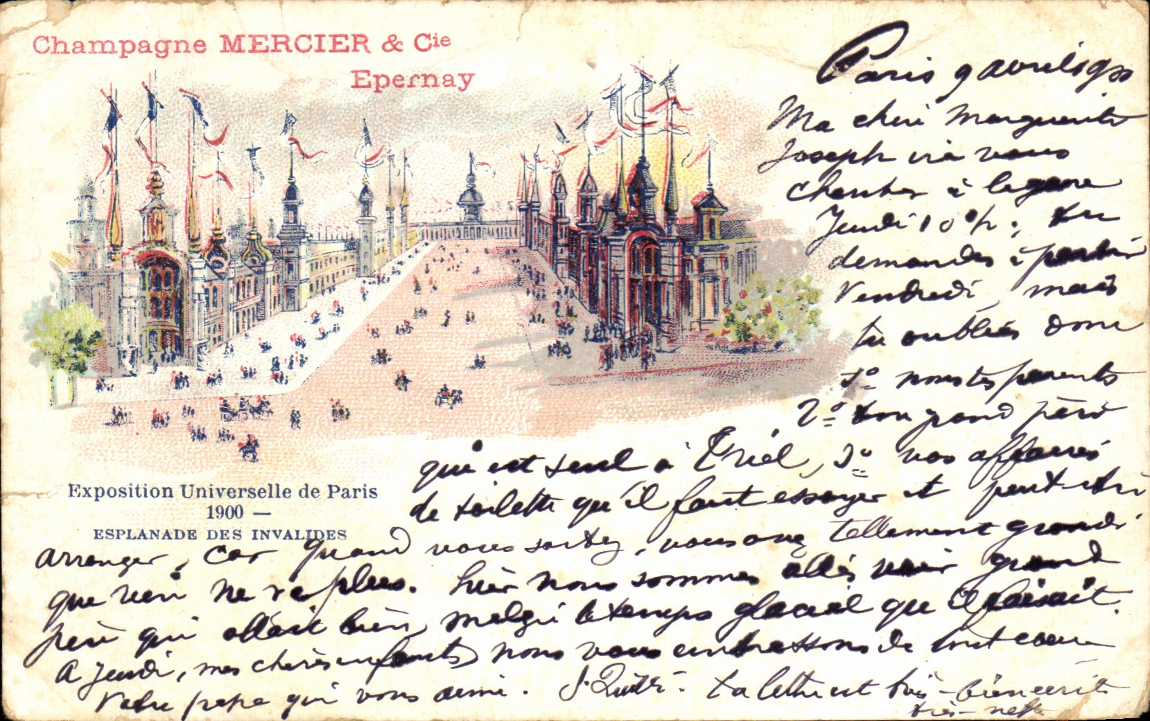 CPA Exposition universelle Paris 1900 Champagne Mercier Epernay Esplanade des Invalides