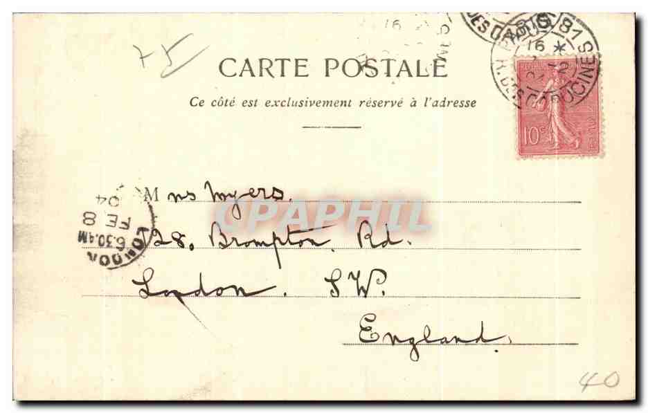 CPA Paris Place St Michel — Rückseite